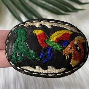 Vintage Vibrant Leather Belt Bucket